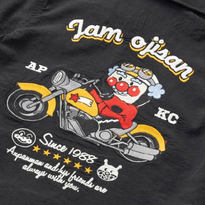 ジャムおじさんバイク刺繍シャツ｜グッズ＆サービス｜仙台アンパンマン